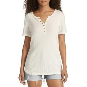 NWT Womens T-Shirt Size XL Off White Textured Knit Round Neck Casual